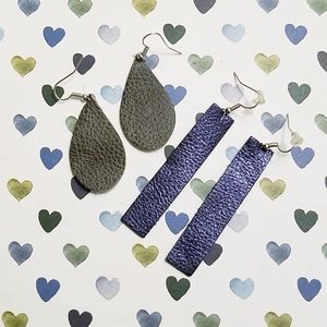 Leather drop earrings